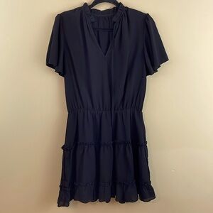 Black Tiered Dress Ruffle sleeve Medium